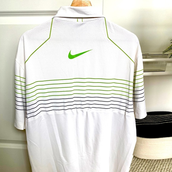 Men’s Nike Golf Polo, Medium, Dri-Fit, White/Fluro/Silver colourway - Picture 1 of 6